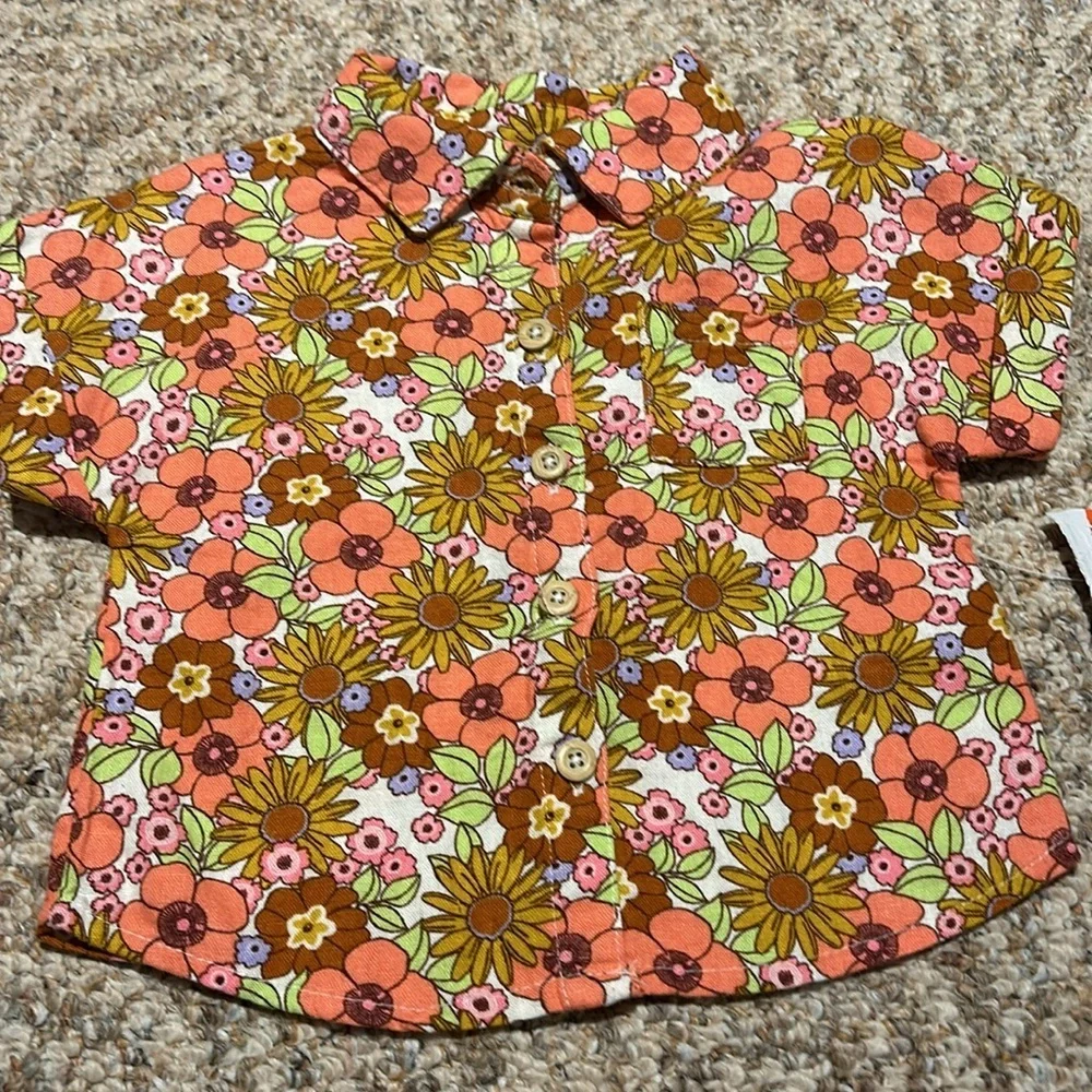 Linen Blend Floral 2 pc short set sz 2